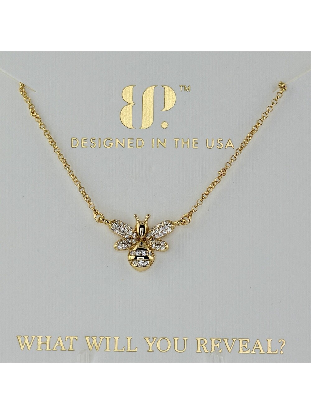 Bomb Party Vermeil Necklace "Bee Courageous" Bee on .925 Sterling w/ Gold